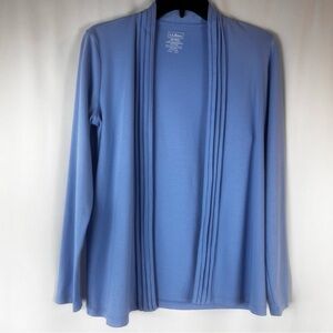 LL Bean Top Cardigan Open XS 
Women's 100% Supima Cotton Long
Sleeve Light Blue